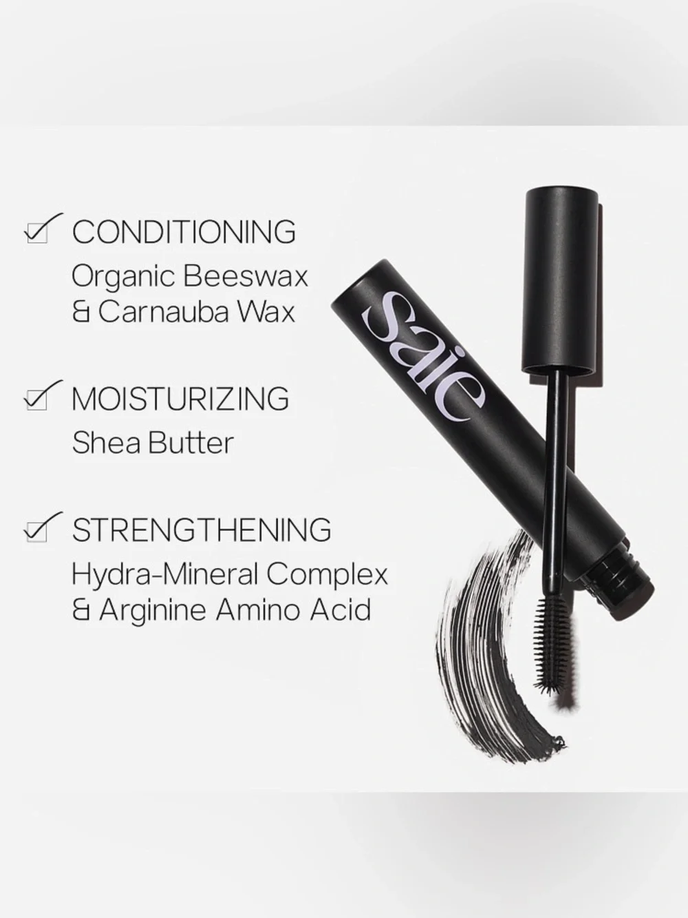 Saie Full-Coverage Mascara-Mascara 101 Lengthening and Lifting-Black BNIB